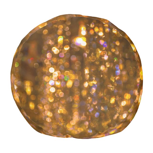 Gold Christmas: Defocused Abstract Background Pouf (Bottom)