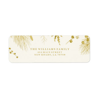 Gold Christmas Foliage Labels