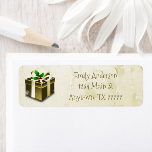 Gold Christmas Gift Address Label