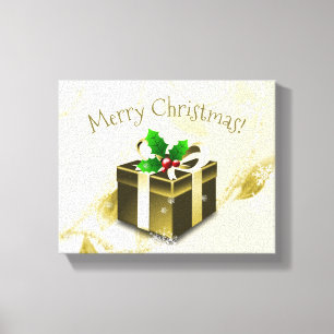 Gold Christmas Gift Canvas Print