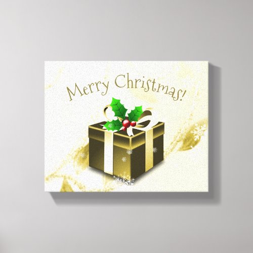 Gold Christmas Gift Canvas Print