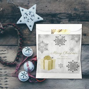 Gold Christmas Gift Favor Bag
