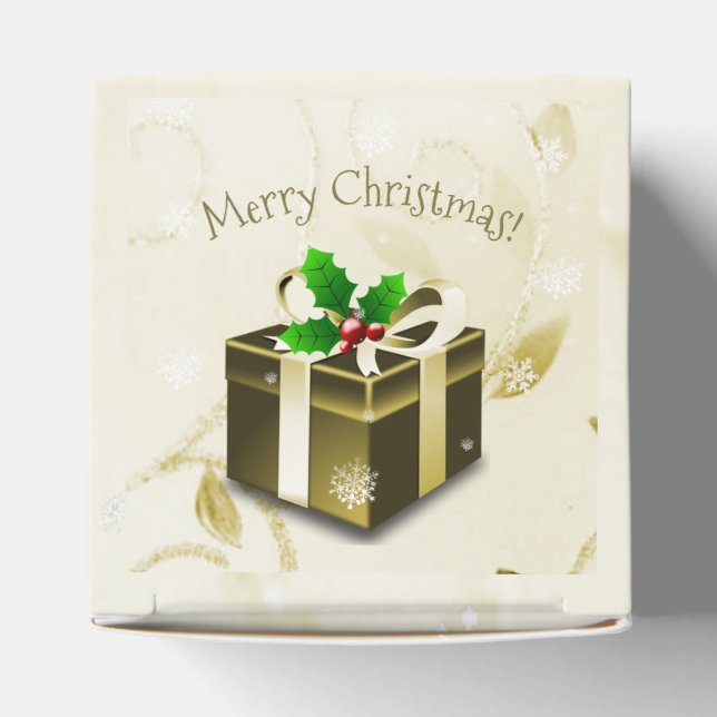 Gold Christmas Gift Favor Box (Top)
