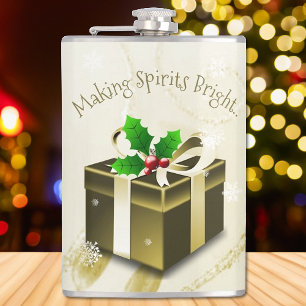 Gold Christmas Gift Flask