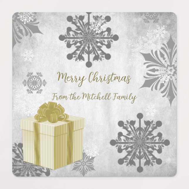 Gold Christmas Gift Holiday Baking Labels (Design 1)