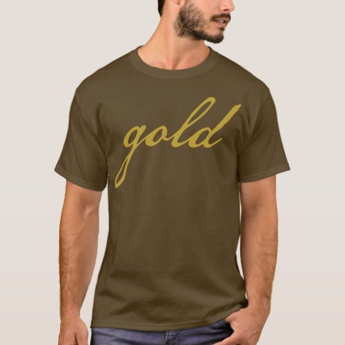 Gold Christmas Gift Minimal Typography Gold Script T_Shirt