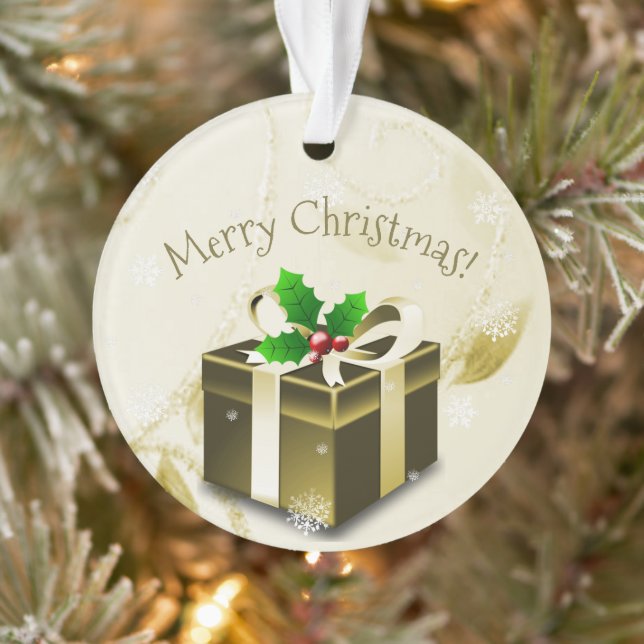 Gold Christmas Gift Ornament (Tree)