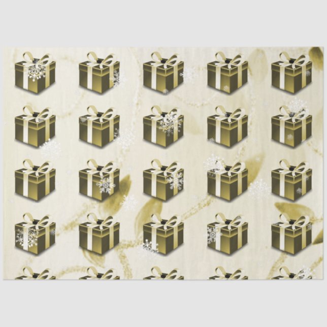 Gold Christmas Gift Tissue Paper (Front)