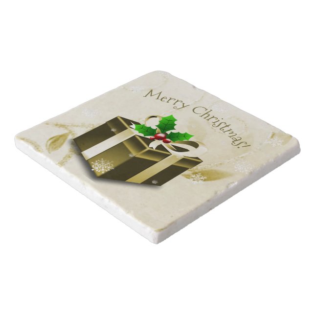 Gold Christmas Gift Trivet (Corner)