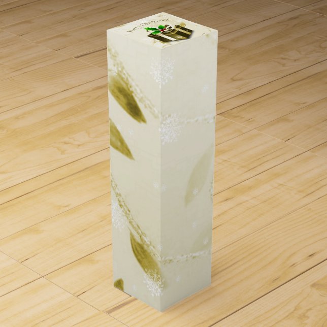 Gold Christmas Gift Wine Gift Box (Front)