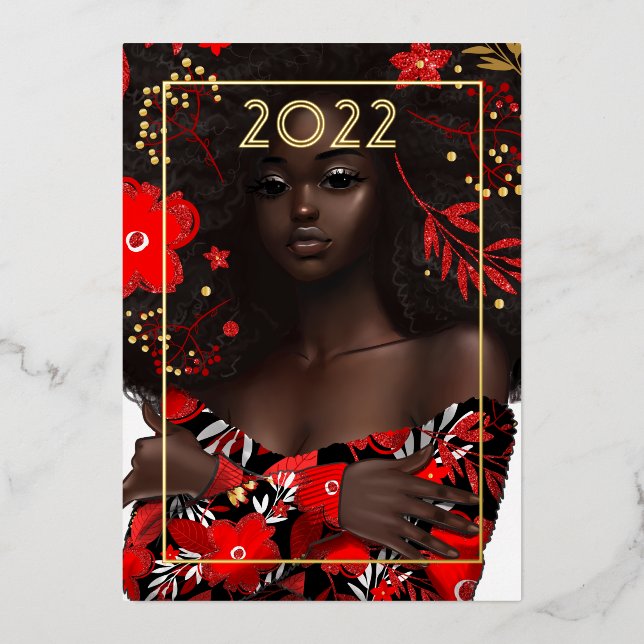 Gold Christmas Holiday Card (Front)