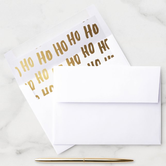Gold Christmas Holiday HO HO HO Envelope Liner (Desk)