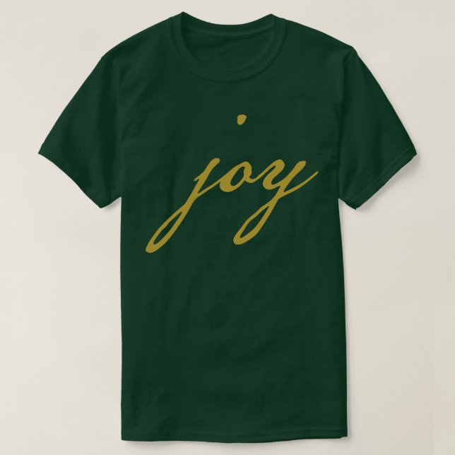 Gold Christmas Joy Minimal Typography T-Shirt (Design Front)