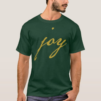 Gold Christmas Joy Minimal Typography T-Shirt