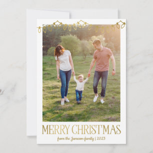 Gold Christmas Lights Photo Christmas Cards