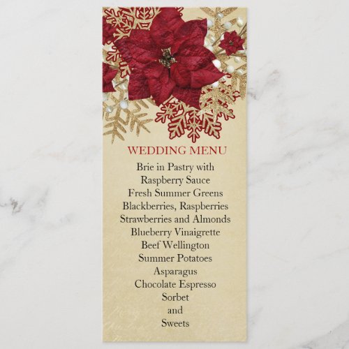 Gold Christmas Miracle Wedding Menu