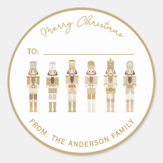 GOLD CHRISTMAS NUTCRACKER GIFT STICKER