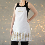 GOLD CHRISTMAS NUTCRACKERS APRON<br><div class="desc">Elegant gold nutcrackers soldiers</div>