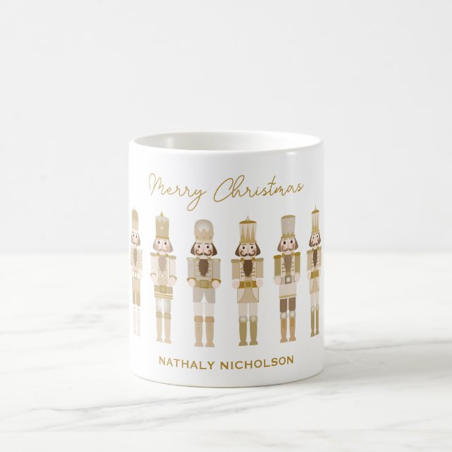 GOLD CHRISTMAS NUTCRACKERS COFFEE MUG (Center)