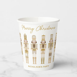 GOLD CHRISTMAS NUTCRACKERS PAPER CUPS
