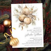 Gold Christmas Ornament Baby Shower