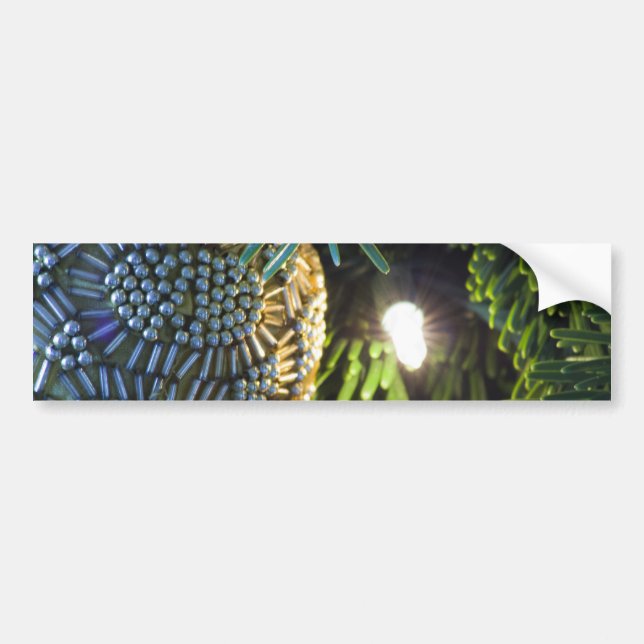 Gold Christmas Ornament Bumper Sticker (Front)