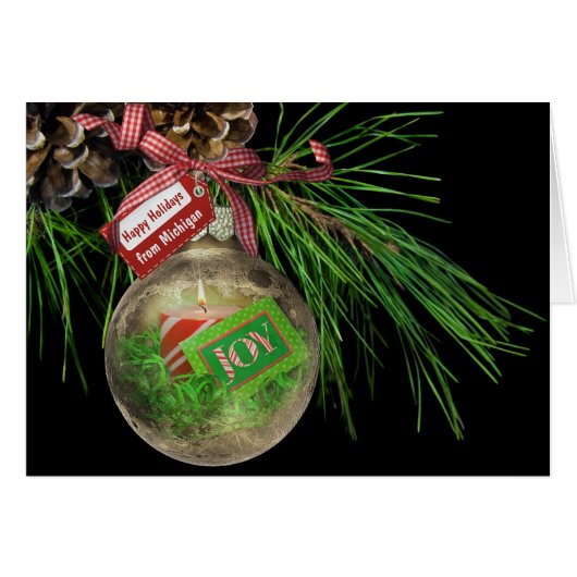 gold Christmas ornament Cards (Front Horizontal)