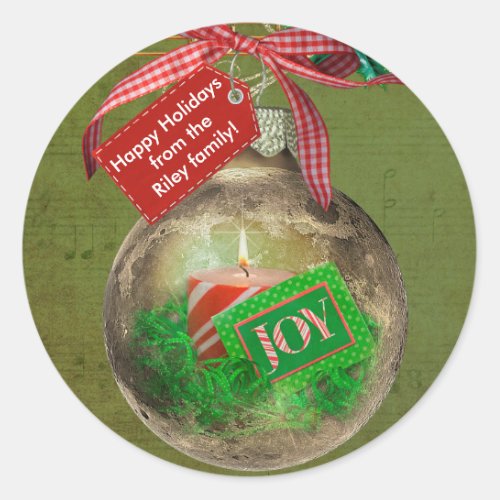 Gold Christmas Ornament Classic Round Sticker