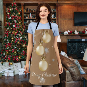 Gold Christmas Ornaments Apron