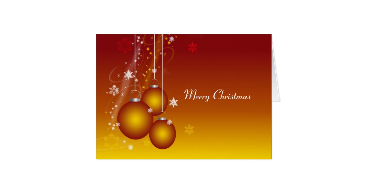 Gold Christmas Ornaments Card | Zazzle