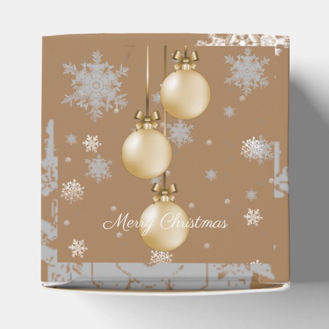 Gold Christmas Ornaments Favor Box (Top)