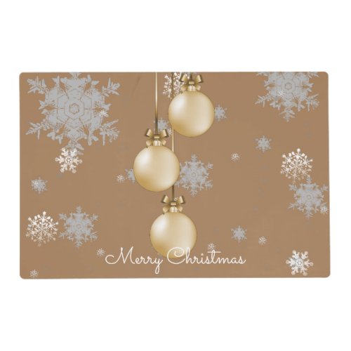 Gold Christmas Ornaments Placemat