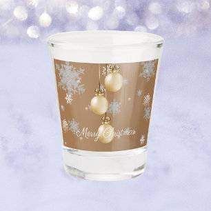 Gold Christmas Ornaments Shot glass