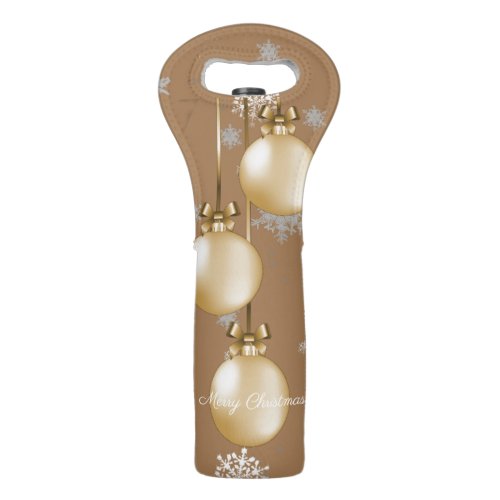 Gold Christmas Ornaments Wine Tote