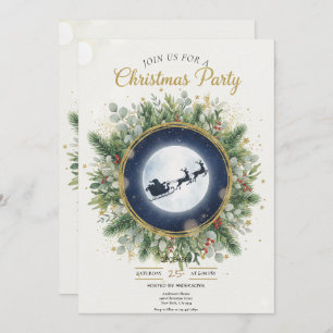 Gold Christmas Party Invitation Editable Friends