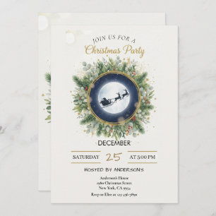 Gold Christmas Party Invitation Editable Friends