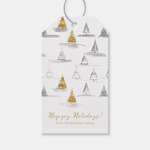 Gold Christmas Pattern5 ID1009 Gift Tags