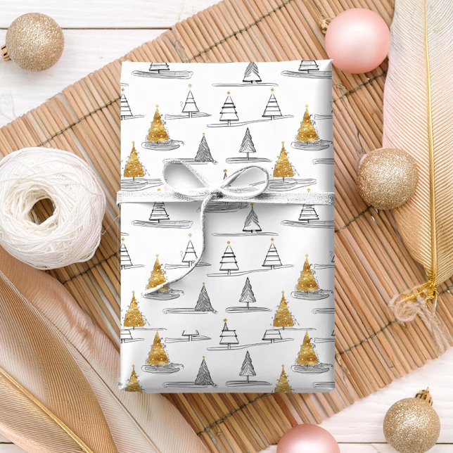 Gold Christmas Pattern#5 ID1009 Wrapping Paper (Creator Uploaded)