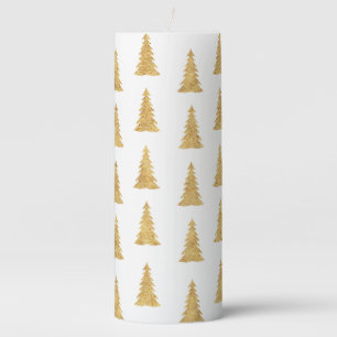 Gold Christmas Pillar Candle