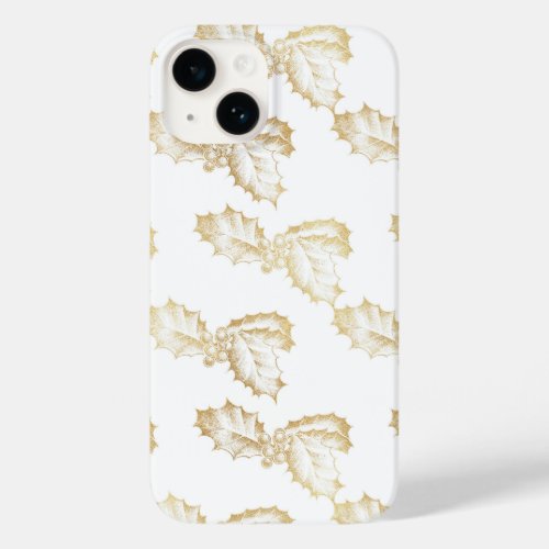 Gold Christmas seamless pattern Case_Mate iPhone 14 Case