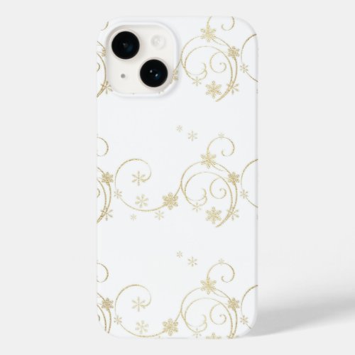 Gold Christmas seamless pattern Case_Mate iPhone 14 Case