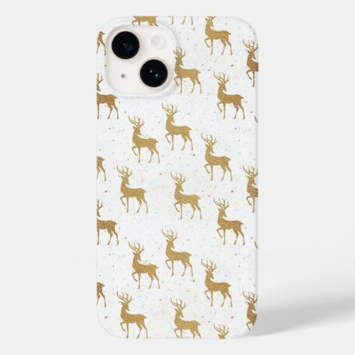 Gold Christmas seamless pattern Case_Mate iPhone 14 Case