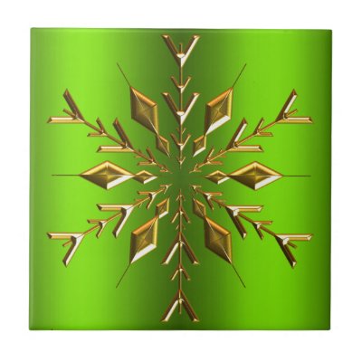 Gold Christmas Star on Green