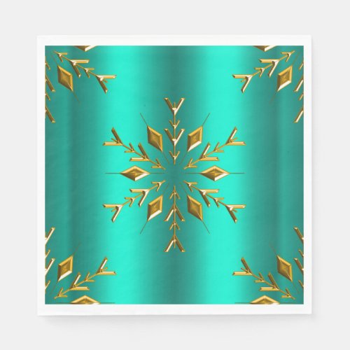 Gold Christmas Star on Teal