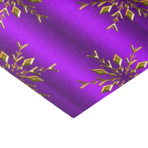 Gold Christmas Stars on Purple Christmas Tissue Paper