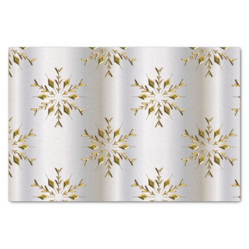 Gold Christmas Stars on Silver Tissue Paper