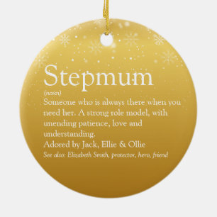 Gold Christmas Stepmom Stepmother Definition Ceramic Ornament