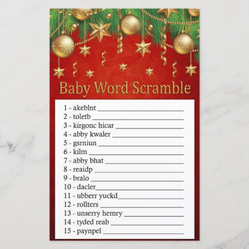 gold christmas toy Baby word scramble game