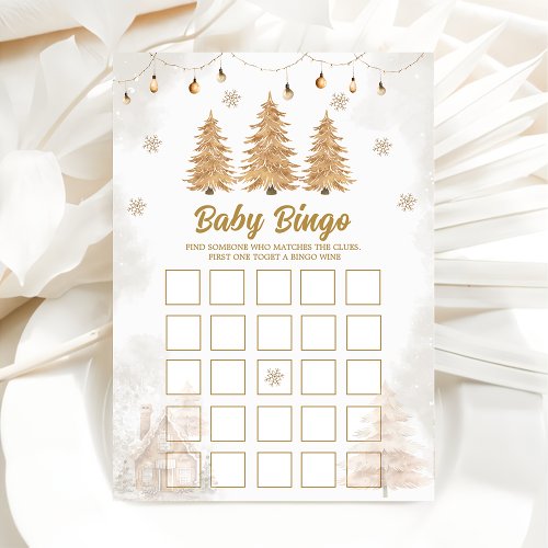  Gold Christmas Tree  Baby Bingo Baby Shower Card
