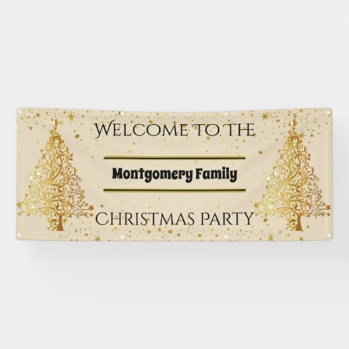 Gold Christmas Tree Hanging Party Banner